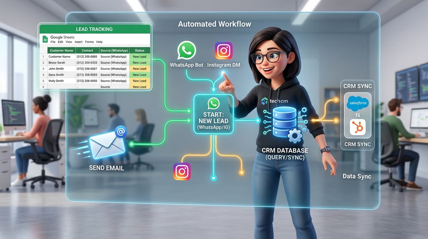 Automated Workflow Actions with Google Sheets, Email, and Database Sync