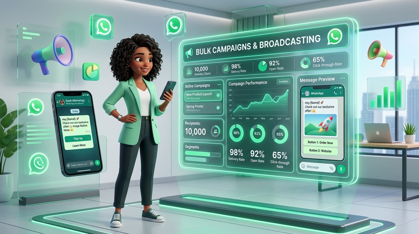 Bulk Campaigns & Broadcasting Dashboard with WhatsApp Message Preview and Campaign Analytics