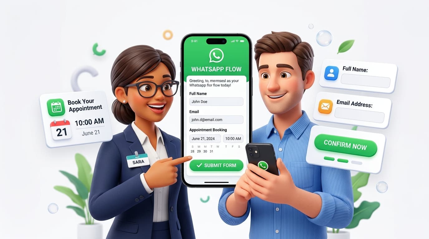Interactive WhatsApp Flow Form with Appointment Booking, Customer Information, and In-Chat Submit
